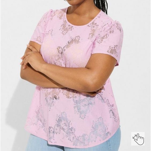 Torrid Abbey Lace Short Sleeve Blouse Size 2x NWT - Picture 3 of 9